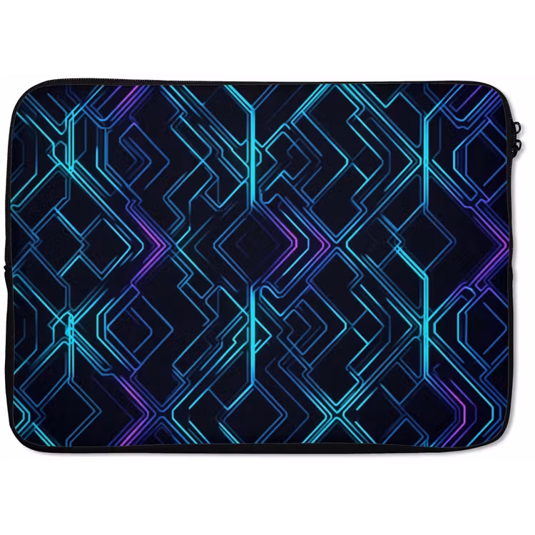 Gaming - Ruitvormen - Abstract - Neon - Paars laptophoes neopreen klein -zkaufland3dotto