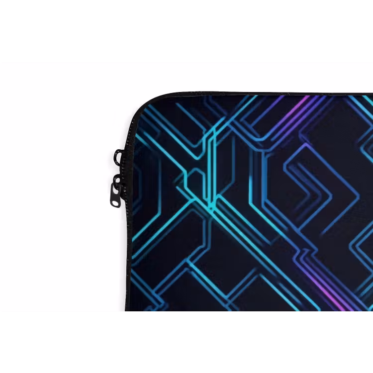 Gaming - Ruitvormen - Abstract - Neon - Paars laptophoes neopreen klein -detail