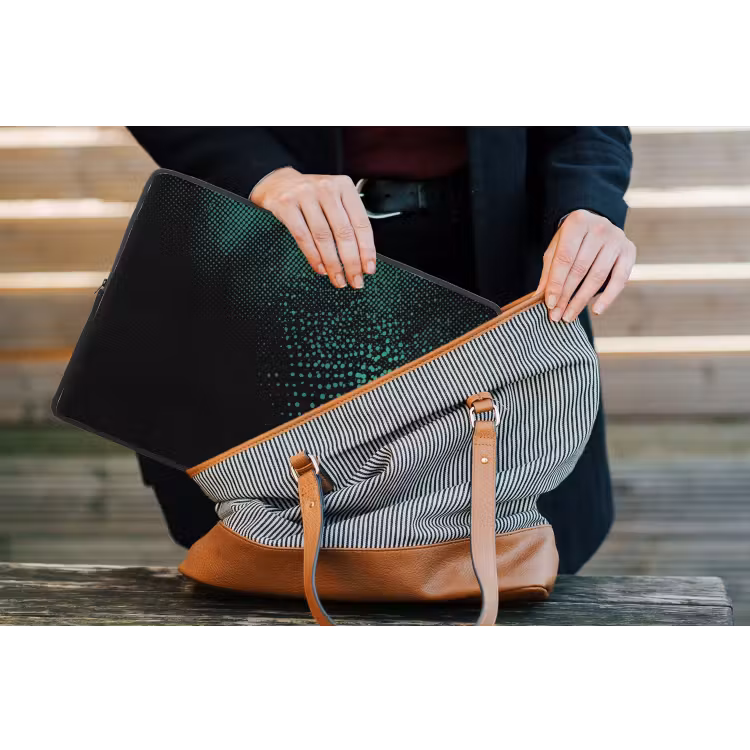 Gaming - Stippen - Groen - Vervagen laptophoes neopreen klein -tas