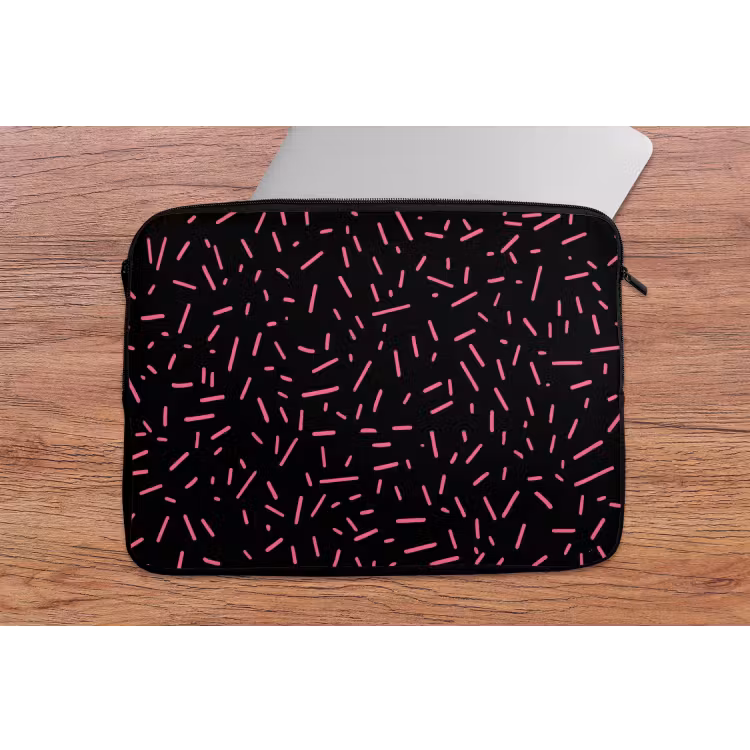 Gaming - Streepjes - Roze - Abstract laptophoes neopreen klein -tafel