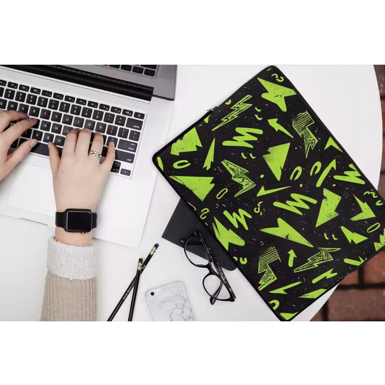 Gaming - Vormen - Pijlen - Abstract - Zwart laptophoes neopreen klein -bureau