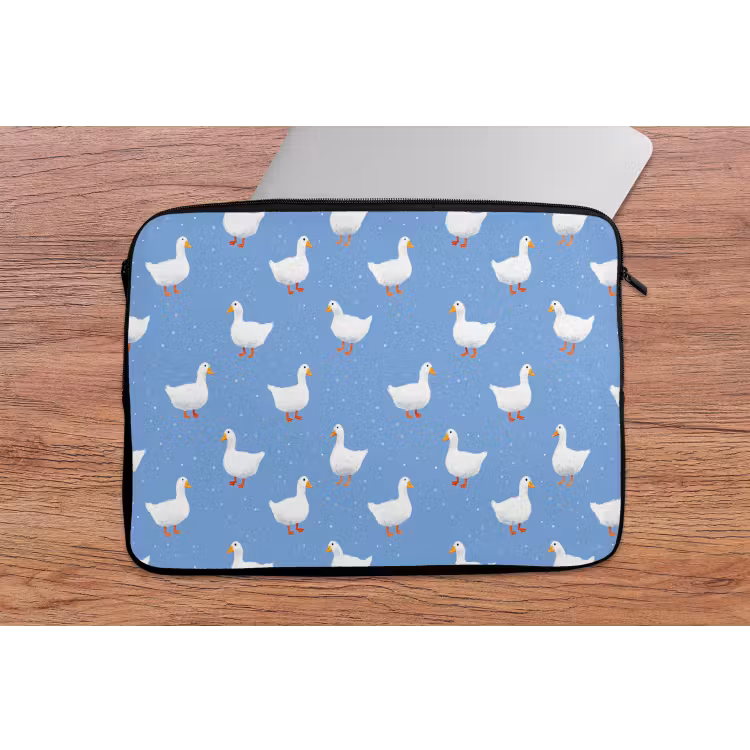 Ganzen - Elegant - Blauw laptophoes neopreen klein 279 -tafel