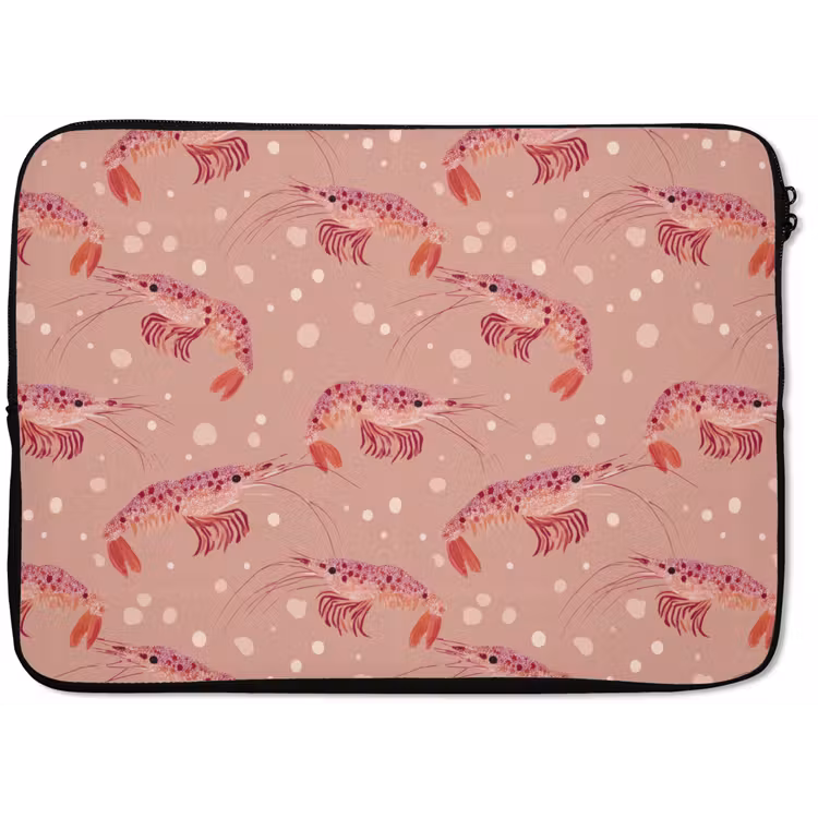 Garnalen - Stippen - Roze laptophoes neopreen klein 279 -zkaufland3dotto