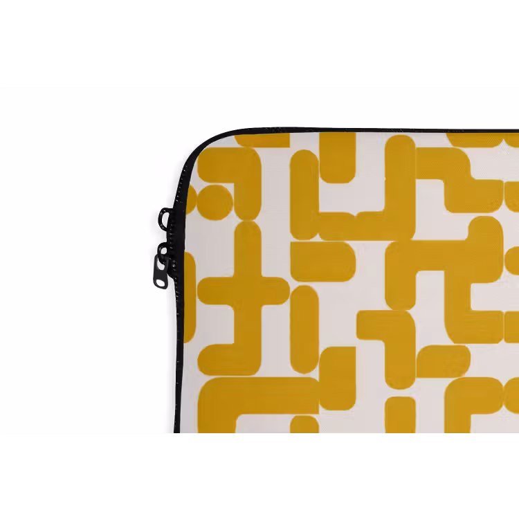 Geel - Beige - Patroon laptophoes neopreen klein 279 -detail