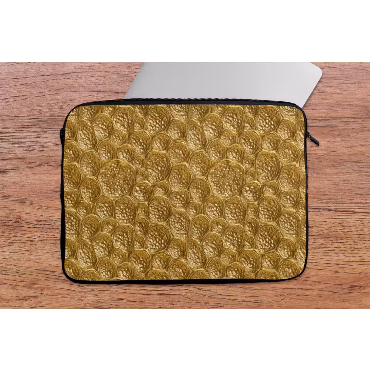 Gehamerd - Mozaïek - Antiek - Goud laptophoes neopreen klein 279 -tafel