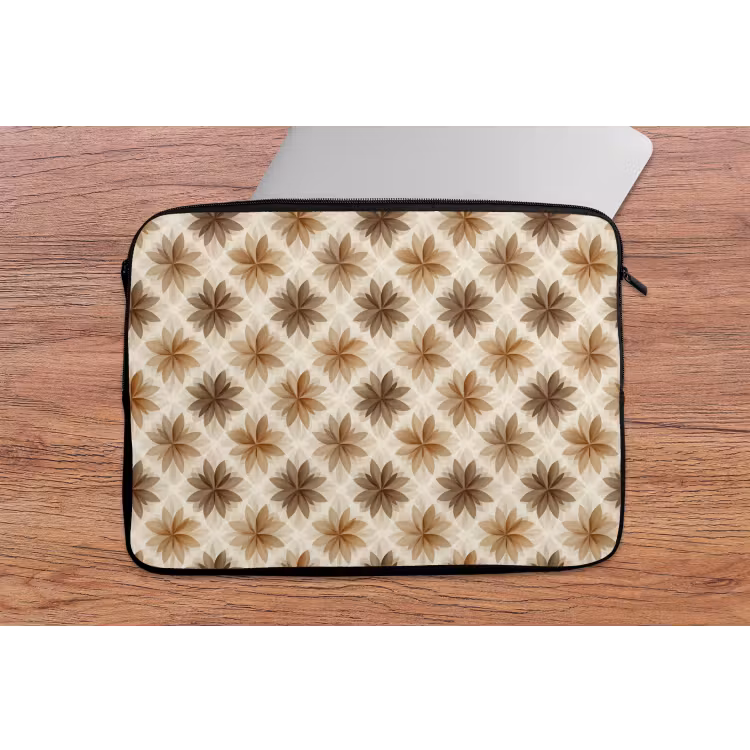 Geografisch - Patroon - Bruin laptophoes neopreen klein 279 -tafel
