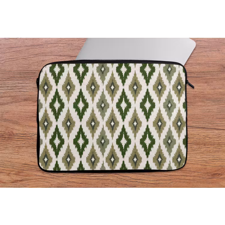 Geografisch - Ruitmotief - Groen laptophoes neopreen klein 279 -tafel