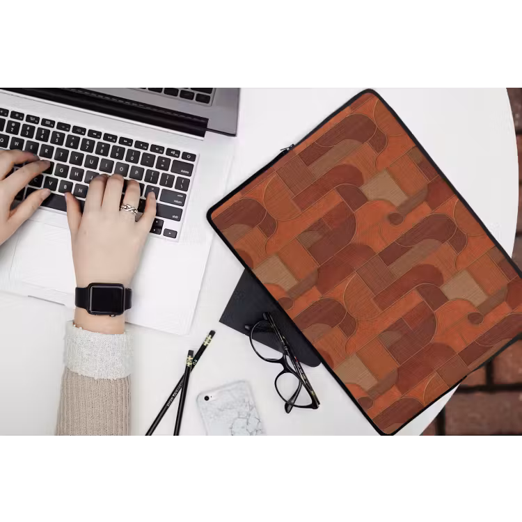 Geometrisch - Abstract - Textuur - Bruin laptophoes neopreen klein 279 -bureau