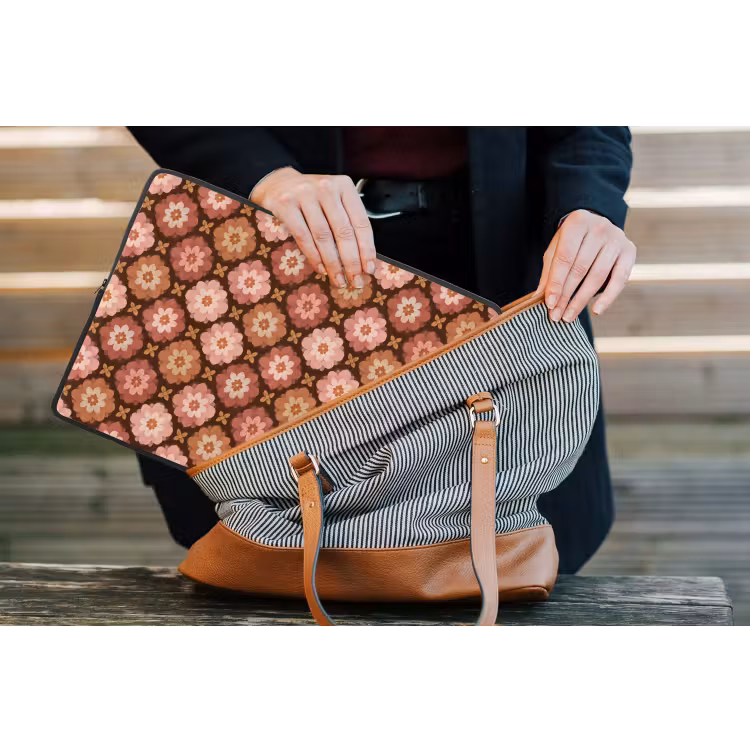 Geometrisch - Bloemen - Kleurrijk laptophoes neopreen klein 279 -tas