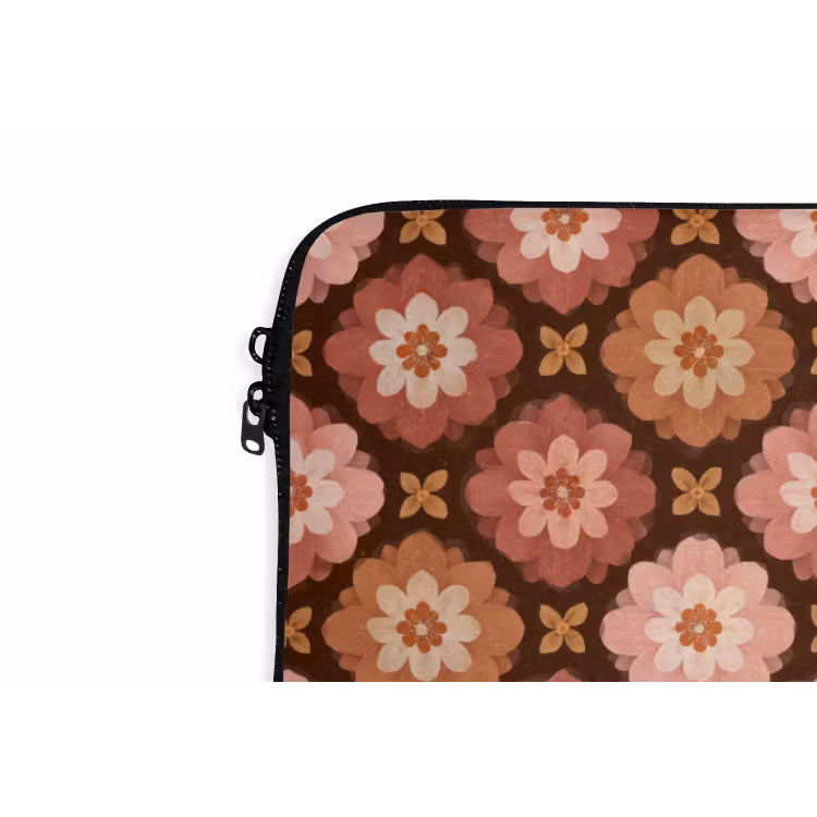 Geometrisch - Bloemen - Kleurrijk laptophoes neopreen klein 279 -detail