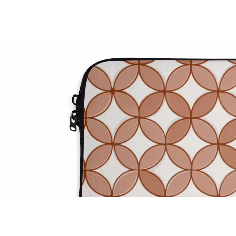 Geometrisch - Cirkels - Modern - Terracotta laptophoes neopreen klein 279 -detail