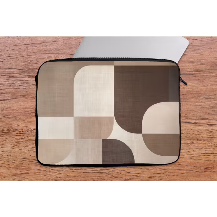 Geometrisch - Geweven structuur - Modern laptophoes neopreen klein -tafel