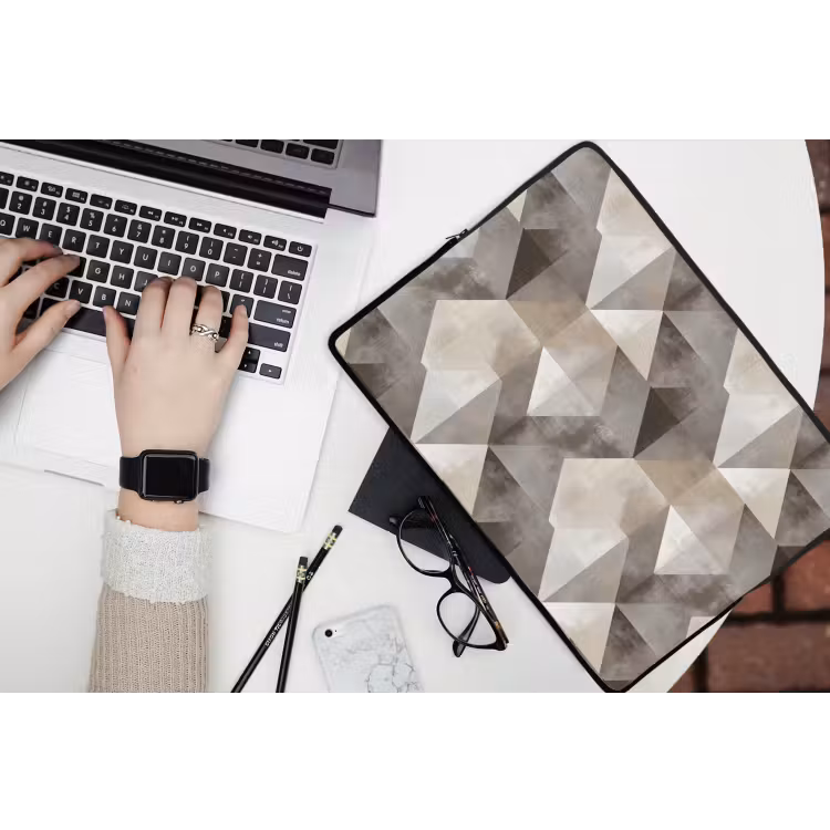 Geometrisch - Motief - Aardetinten laptophoes neopreen klein 279 -bureau