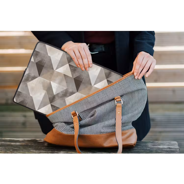 Geometrisch - Motief - Aardetinten laptophoes neopreen klein 279 -tas