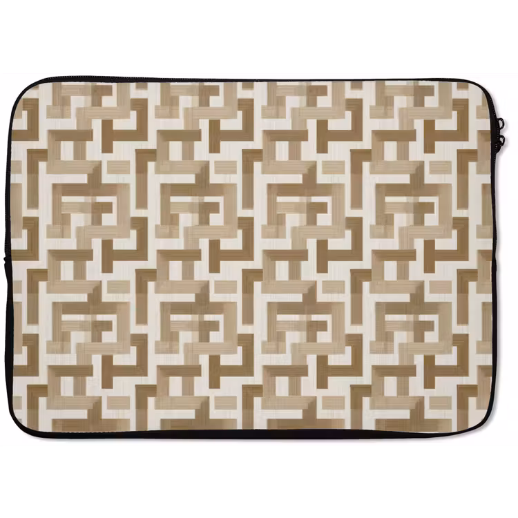 Geometrisch - Retro - Bruin laptophoes neopreen klein 279 -zkaufland3dotto
