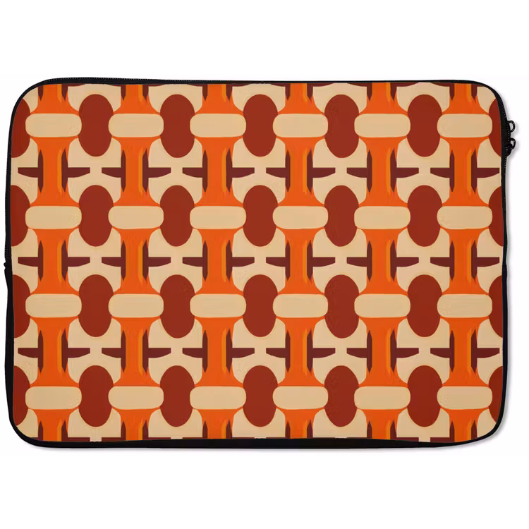 Geometrisch - Retro - Oranje laptophoes neopreen klein 279 -zkaufland3dotto