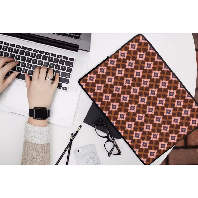 Geometrisch - Sierlijk - Bruin laptophoes neopreen klein 279 -bureau