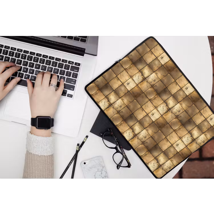 Geometrisch - Tegels - Goud laptophoes neopreen klein 279 -bureau