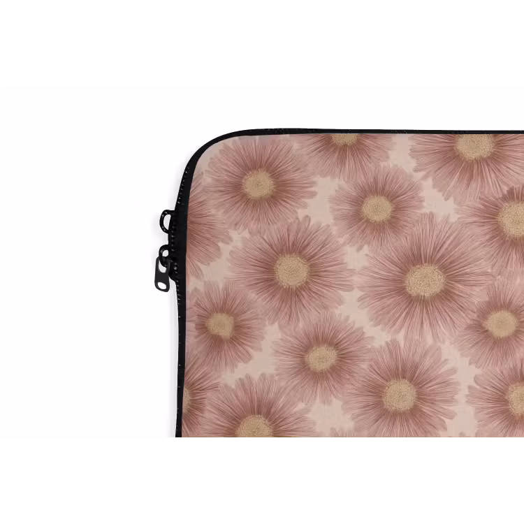 Gerbera - Bloemen - Roze laptophoes neopreen klein 279 -detail