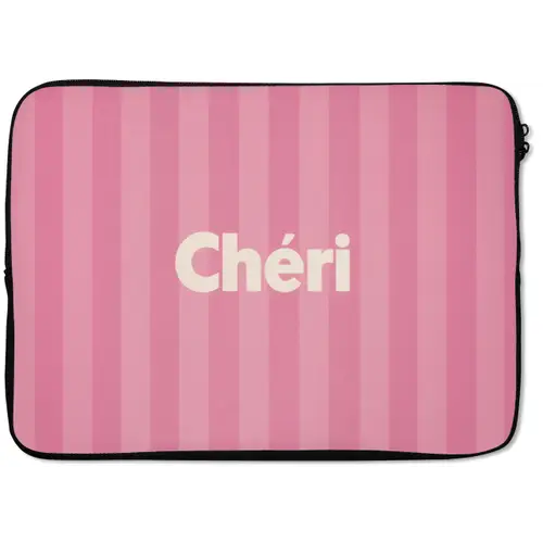 Gestreept - Roze - Chéri laptophoes neopreen klein -zkaufland3dotto