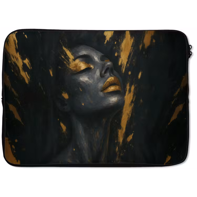 Gezicht - Vrouw - Verfspatten - Abstract laptophoes neopreen klein -zkaufland3dotto