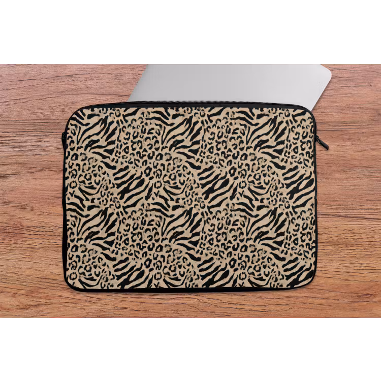 Giraf - Zebra - Motief - Bruin laptophoes neopreen klein 279 -tafel
