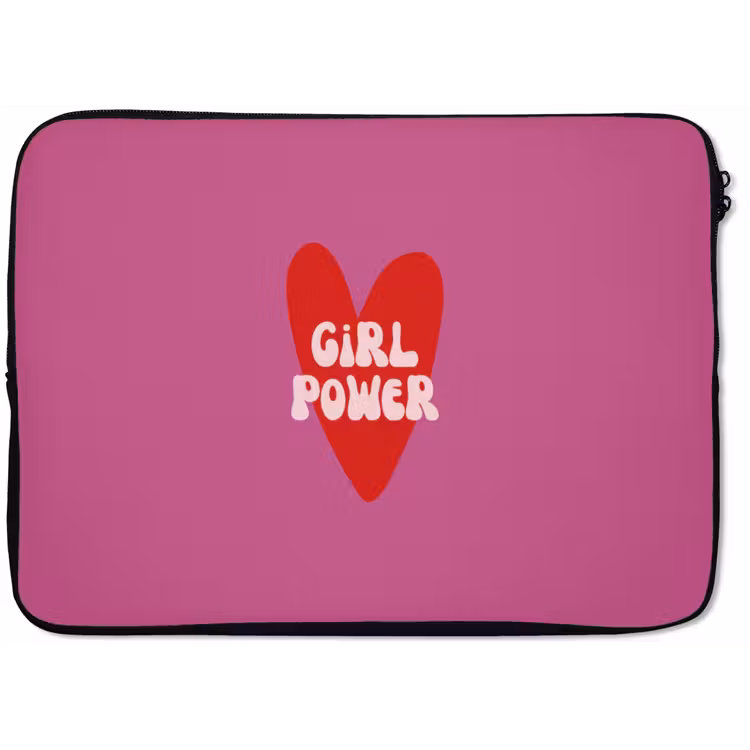 Girl power - Hart - Roze - Rood laptophoes neopreen klein -zkaufland3dotto