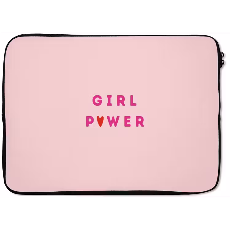 Girl power - Roze - Hartje laptophoes neopreen klein -zkaufland3dotto