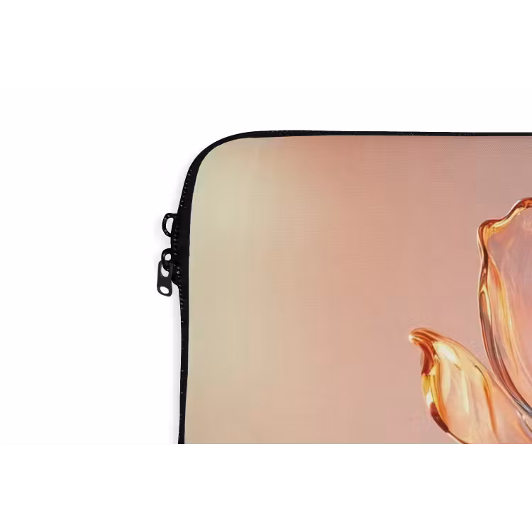Glazen - Bloem - Roze laptophoes neopreen klein -detail
