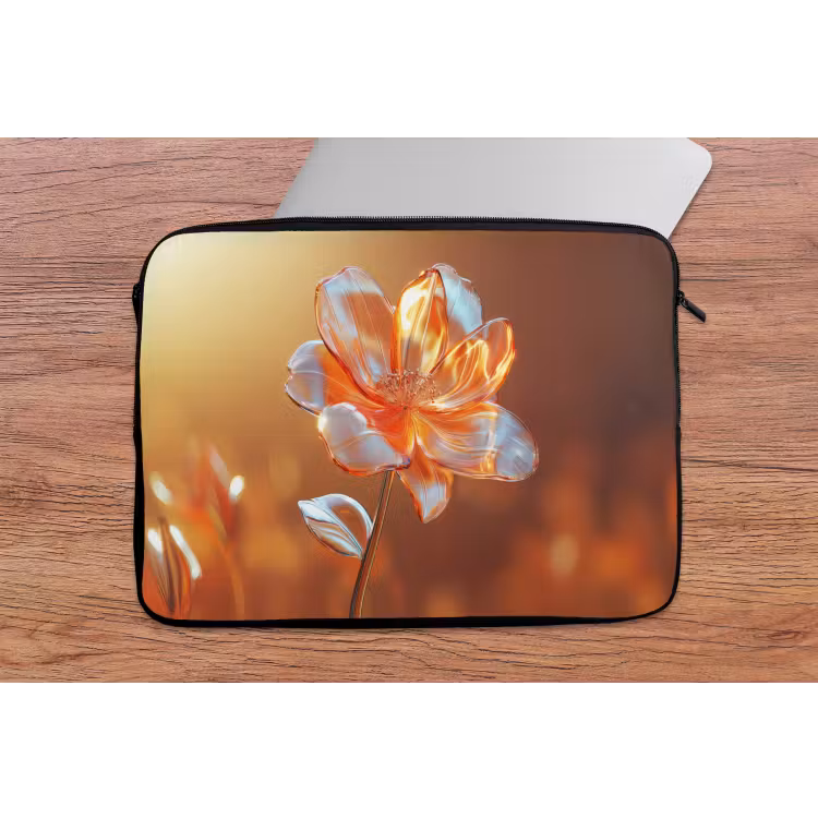 Glazen - Bloem - Zonlicht laptophoes neopreen klein -tafel