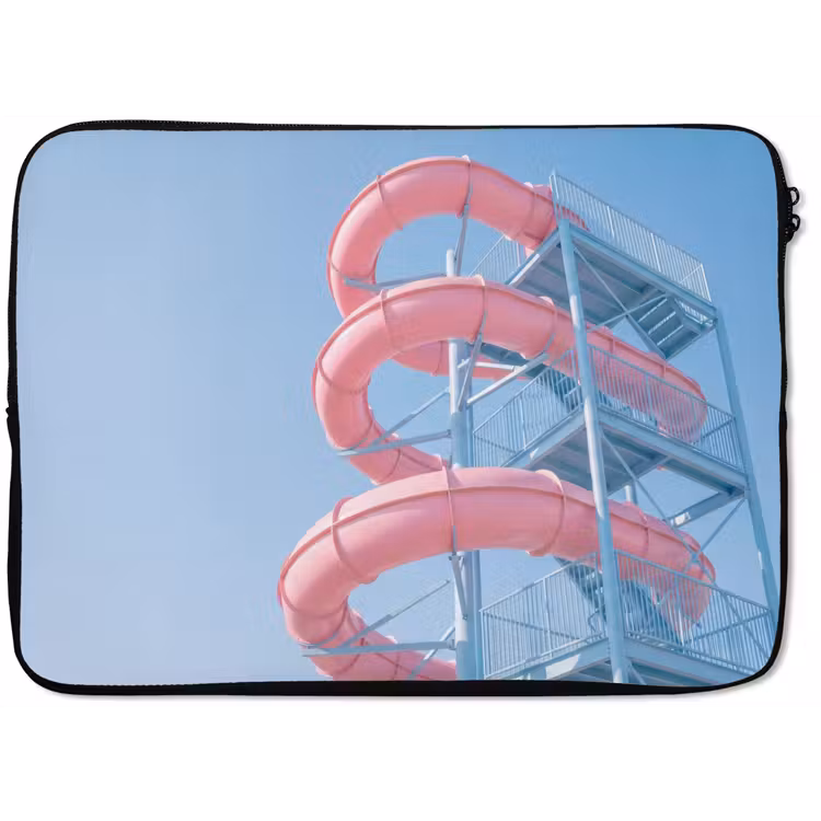 Glijbaan - Waterpark - Spiraal - Modern - Roze laptophoes neopreen klein -zkaufland3dotto