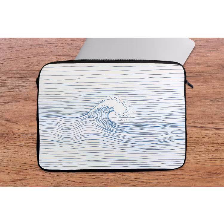 Golf - Brekende - Natuur - Minimalistisch - Blauw laptophoes neopreen klein -tafel