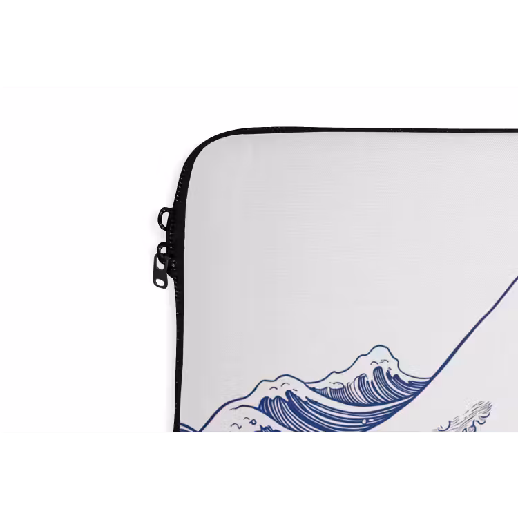 Golf - Japans - Zee - Illustratie - Blauw laptophoes neopreen klein -detail