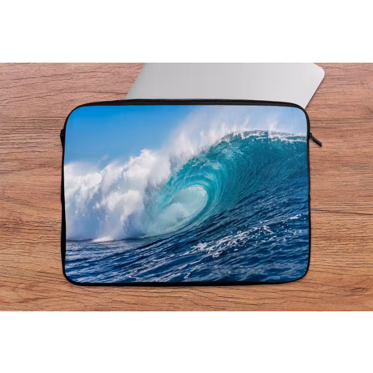Golf - Oceaan - Water - Dynamisch - Blauw laptophoes neopreen klein -tafel