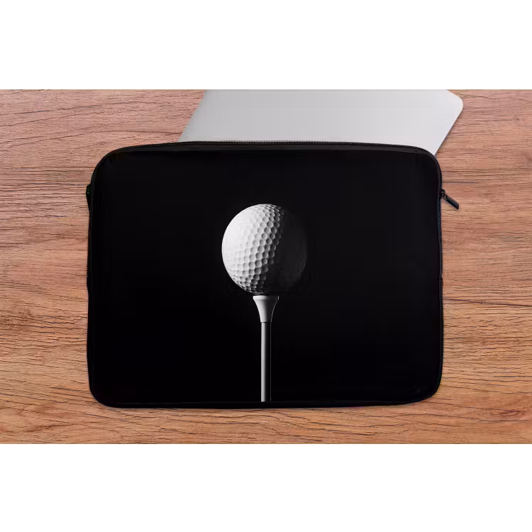 Golfbal - Minimalistisch - Wit laptophoes neopreen klein -tafel