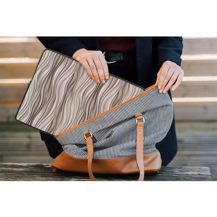 Golven - 3D - Crème laptophoes neopreen klein 279 -tas