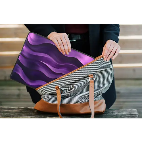 Golven - Abstract - Paars laptophoes neopreen klein -tas