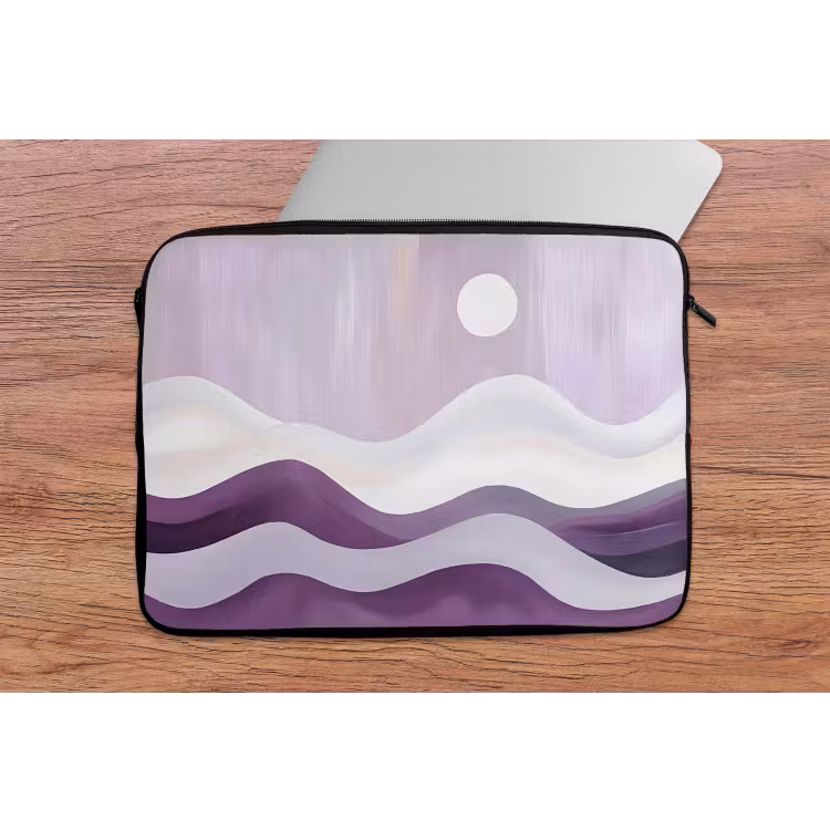 Golven - Heuvels - Abstract - Paars laptophoes neopreen klein -tafel