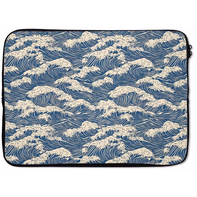 Golven - Klassiek - Blauw laptophoes neopreen klein 279 -zkaufland3dotto