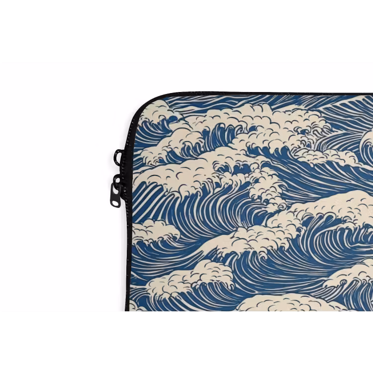 Golven - Klassiek - Blauw laptophoes neopreen klein 279 -detail