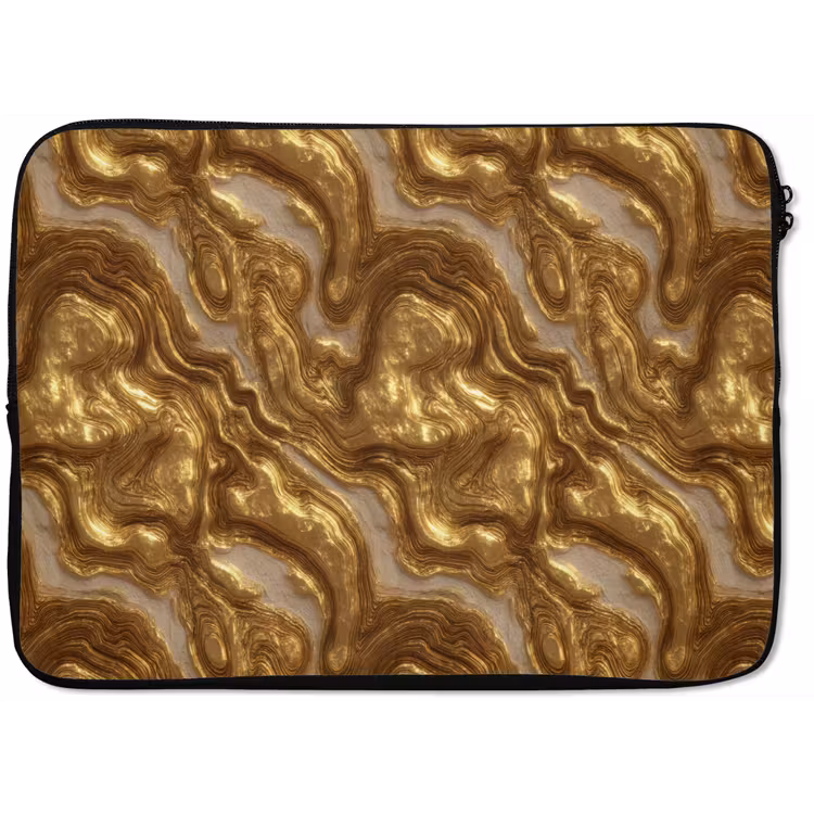 Golven - Organisch - Goud - Crème laptophoes neopreen klein 279 -zkaufland3dotto