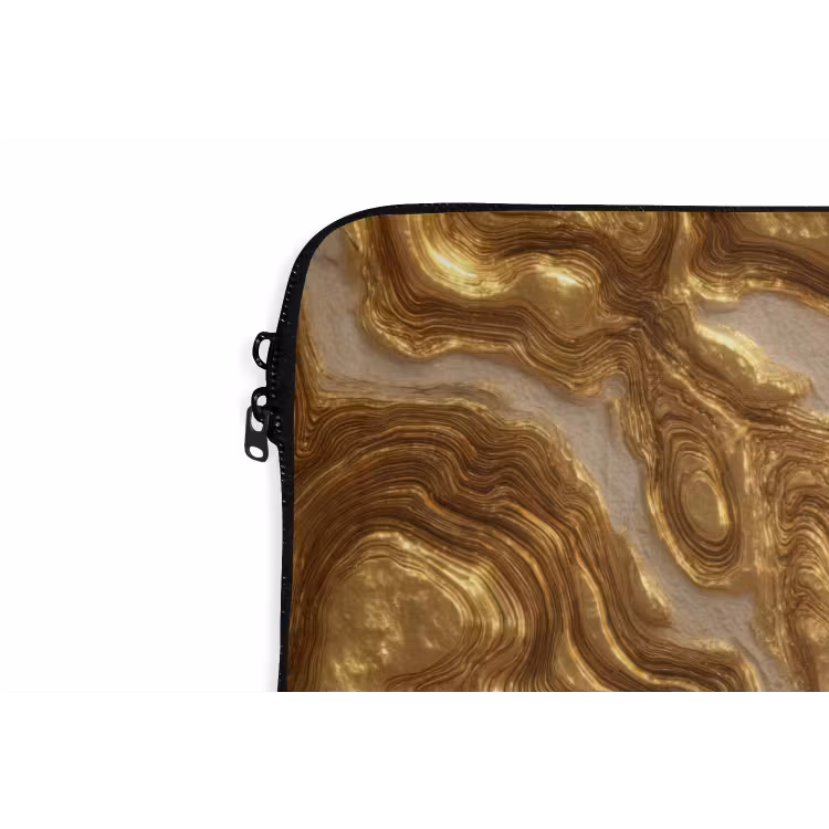 Golven - Organisch - Goud - Crème laptophoes neopreen klein 279 -detail
