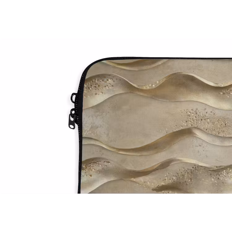Golven - Patroon - Goud laptophoes neopreen klein 279 -detail
