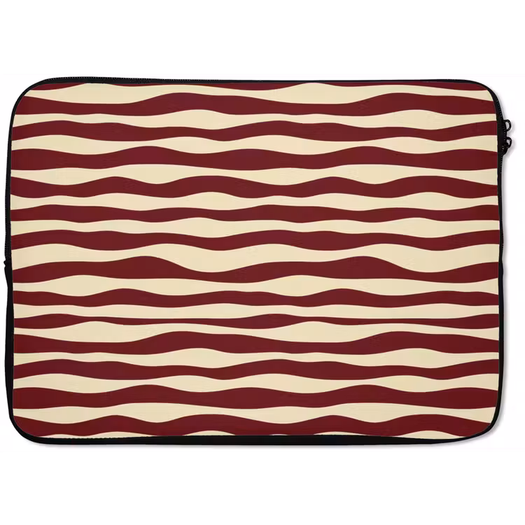 Golven - Rood - Patroon - Crème laptophoes neopreen klein 279 -zkaufland3dotto