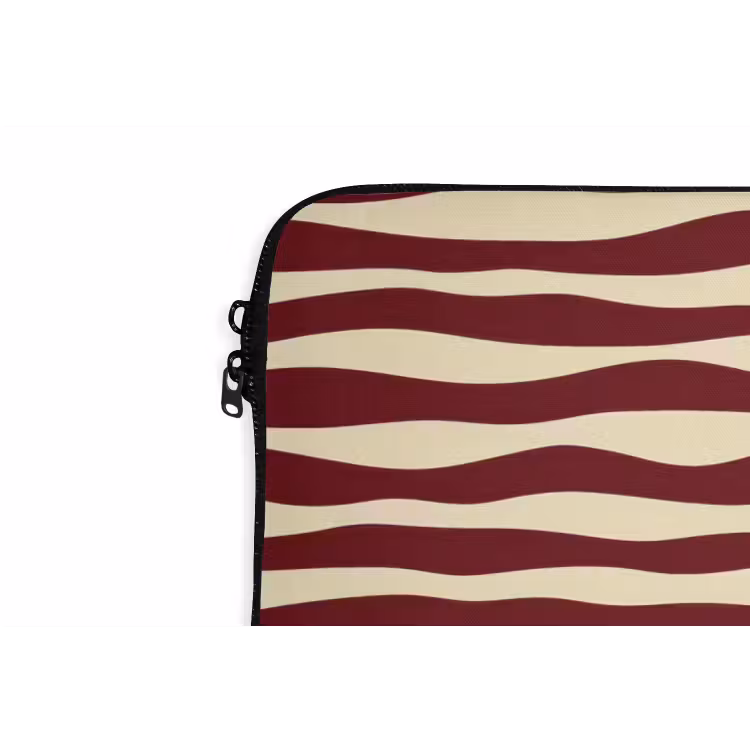 Golven - Rood - Patroon - Crème laptophoes neopreen klein 279 -detail