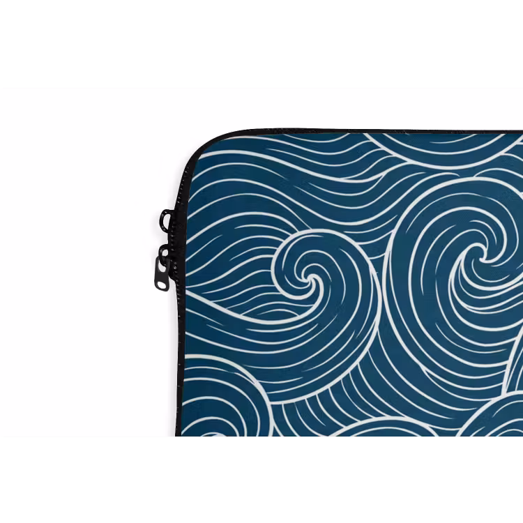 Golven - Spiraal - Water - Abstract - Blauw laptophoes neopreen klein -detail