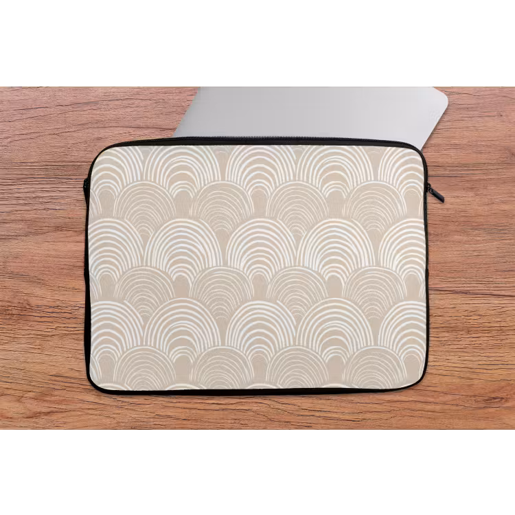 Golven - Structuur - Beige laptophoes neopreen klein 279 -tafel