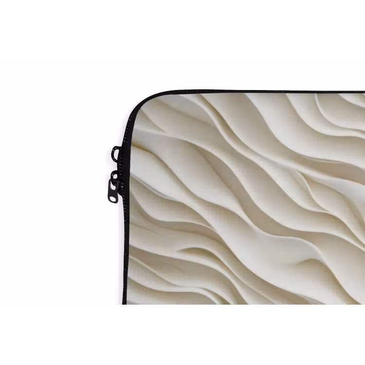 Golven - Wit - Minimalistisch laptophoes neopreen klein 279 -detail