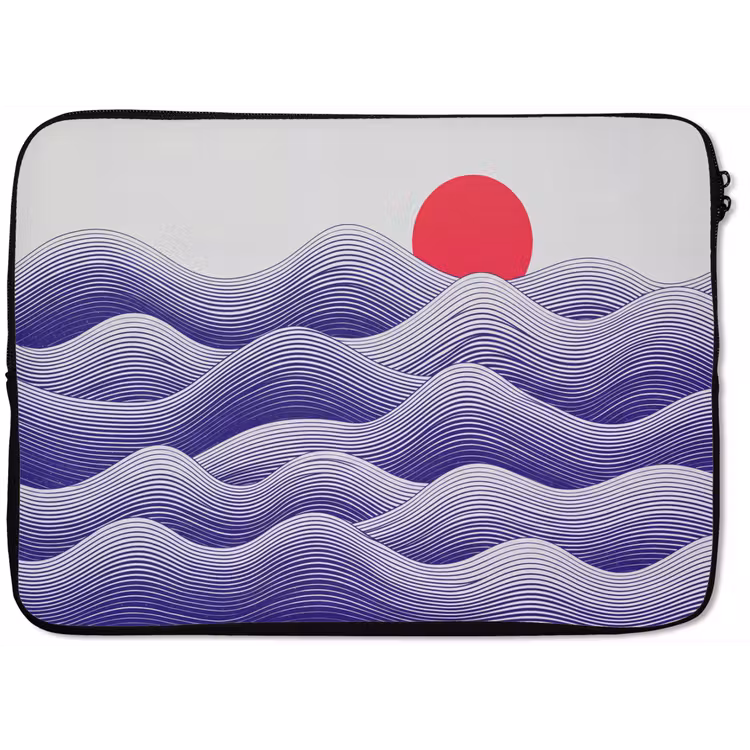 Golven - Zon - Natuur - Abstract - Rood laptophoes neopreen klein -zkaufland3dotto