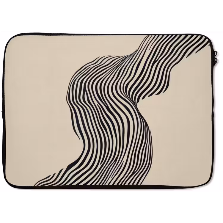 Golvend - Lijnen - Abstract - Silhouet laptophoes neopreen klein -zkaufland3dotto